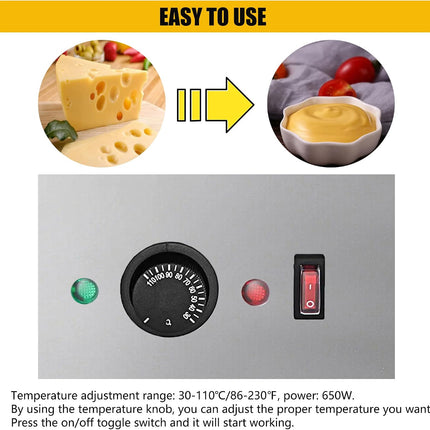 Countertop Sauce Warmer Dispenser 650W for Toppings, Gravies and Sauces