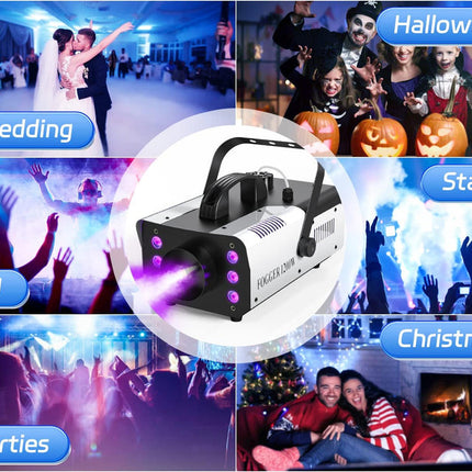 Wireless Fog Machine with Built-In LED Lights for Parties, DJ Events & Stage Effects