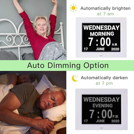 Smart 7-Inch WiFi Desk Clock with Weather Updates, Auto Time Calibration & Slideshow Display