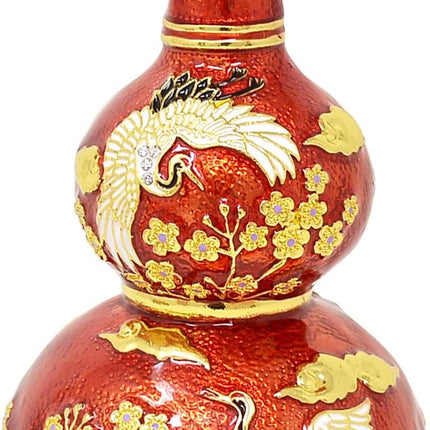 Hand-Comfortted Metal Wu Lou Gourd Figurine – 3D Gold-Plated Feng Shui Ornament