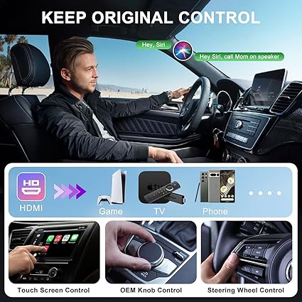 Universal Car Screen Mirroring Adapter – HDMI Display Casting for iPhone & Android, Instant Setup