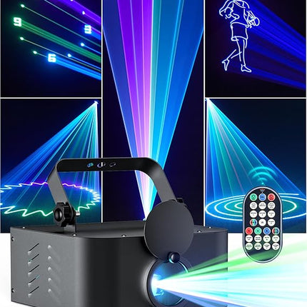 Professional RGB 3D Laser Projector with DMX Control & Music Sync for Events and Stage Lighting