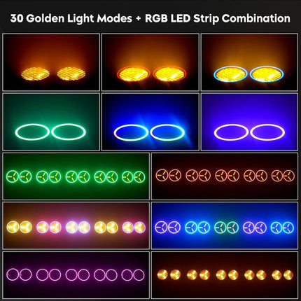 200W Dual-Eye Stage Lights with 6 COB Spotlights & 102 RGB LEDs – DMX512 Uplights for Events & Performances