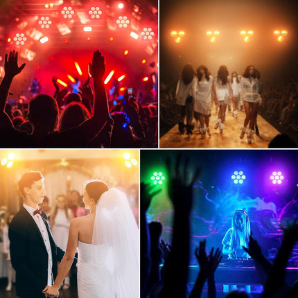 7x50W LED Par Stage Light RGB Strobe for DJ, Disco, and Party Events