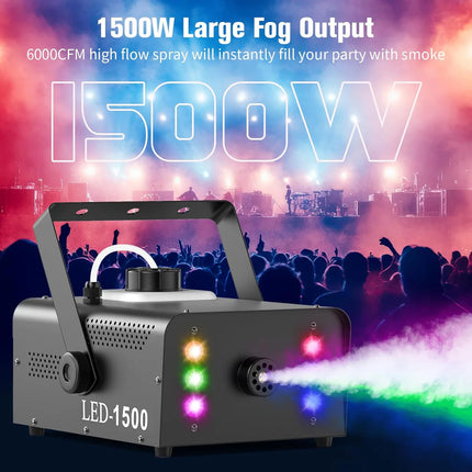 Professional 1500W Smoke Machine with RGB Light Effects for Events & Celebrations