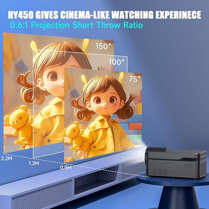 Full HD 1080P Smart Projector for Home Cinema Bluetooth Screen Mirroring