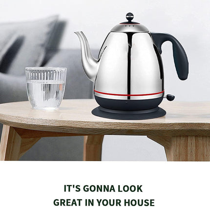 1.5L Retro Electric Kettle with Double Wall Stainless Steel Interior and 360° Swivel Base Blue