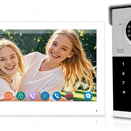 Smart Video Doorbell Intercom Kit with 7 Inch Touch Screen, 2MP Camera, Tuya App & IP65 Outdoor Unit