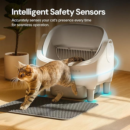 Intelligent Auto-Scooping Cat Litter Box with Mobile App, Quiet Performance, Extra-Large 80L Space