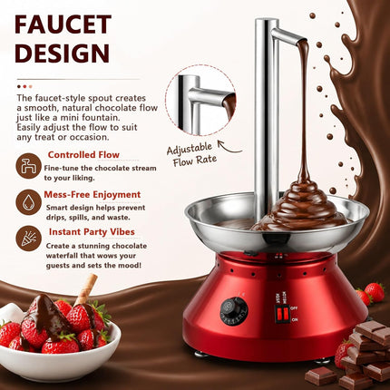 Chocolate Fountain Machine 230W 4-Tier Party Dessert Fountain for Chocolate & Fondue, Black