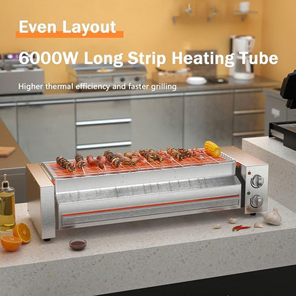 High-Performance Indoor Electric Rotating BBQ Grill for Skewers & Seafood