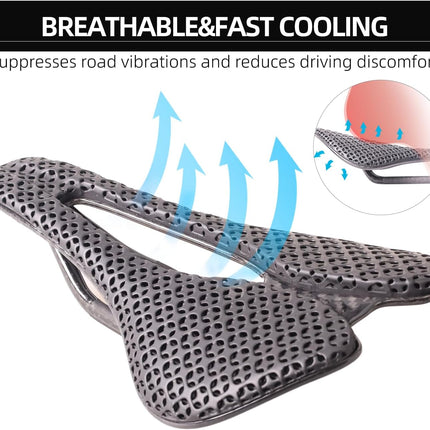 Carbon Fibre Bicycle Saddle with 3D Printed Padding Structure