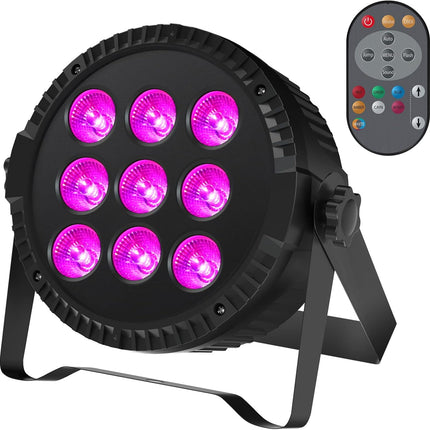 Portable 9x6W RGBW LED DJ Par Can Light 4/8 Channel DMX512 Stage Uplight