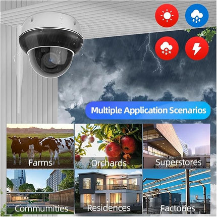 Advanced PTZ Outdoor Surveillance Camera with WiFi & POE, 1.5MP HD, Smart Human Tracking, Full Night Vision