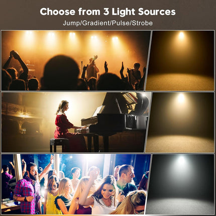 120W LED COB Stage Spotlight with Cool & Warm White, DMX Uplight for Events and Performances