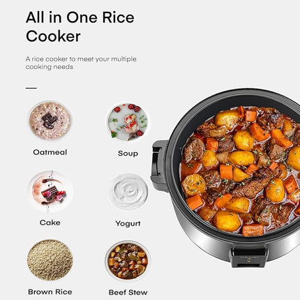 Commercial Deluxe Stainless Steel Rice Cooker with Non-Stick Inner Pot and Steamer – 1900W, 5.6L Rice Capacity