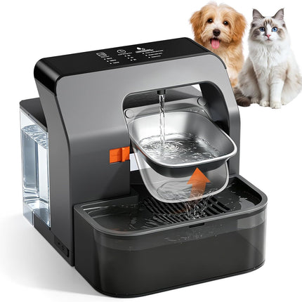 Cordless 3.2L Automatic Cat Water Dispenser with 180-Day Battery Life & Stainless Steel Bowl