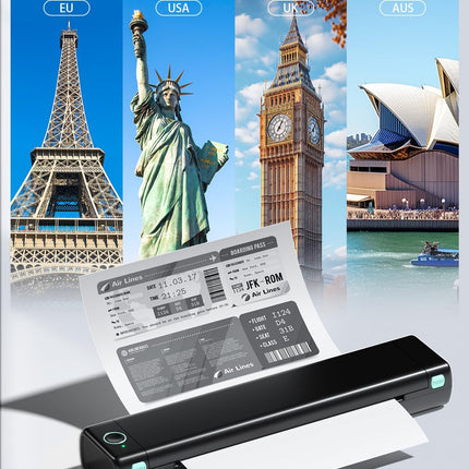 Compact Wireless Thermal Document Printer for A4 & Letter Pages – Rechargeable USB-C