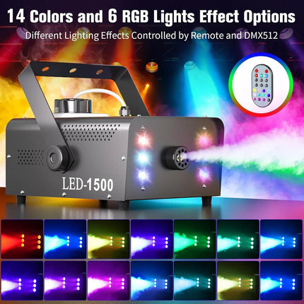 Professional 1500W Smoke Machine with RGB Light Effects for Events & Celebrations