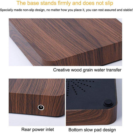 Modern Floating Air Planter with Wooden Base Stylish Indoor Bonsai Pot