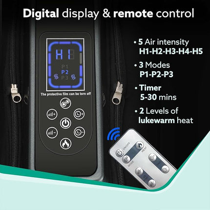 Electric Airbag Foot and Calf Massager with Adjustable Angle and Digital Controls