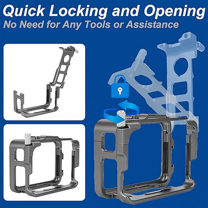 Protective Alloy Frame Housing with Adjustable Mount & Audio Adapter for 360 Ace / Ace Pro
