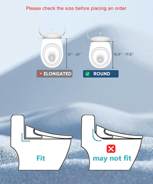 Electric Bidet Toilet Seat with Remote Control, Adjustable Wash Modes & Night Light