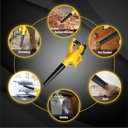 Cordless Electric Yard Blower & Vacuum with LED Display, High-Speed Airflow and Dual Batteries