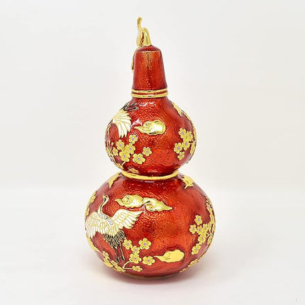 Hand-Comfortted Metal Wu Lou Gourd Figurine – 3D Gold-Plated Feng Shui Ornament