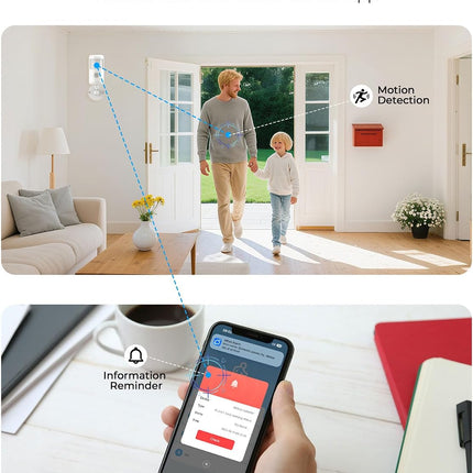 Wireless PIR Motion Sensor Detector with 12m Range and 110° Wide Angle for Home Alarm Systems