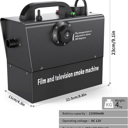 Portable 400W Rechargeable Fog Machine with Remote – Ideal for Photography, Film & Events