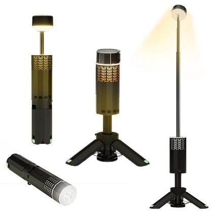 Rechargeable Telescopic Camping Lantern with Flashlight 12000mAh Battery IP65 Waterproof LED Light