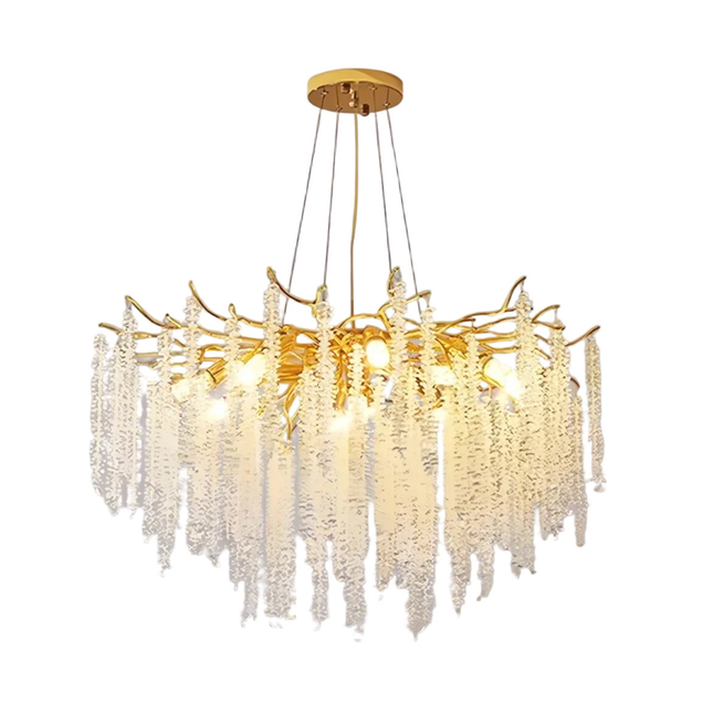 Luxury Crystal & Glass Ceiling Chandelier – Modern Decorative Lighting for Living Room, Dining Area & Lobby