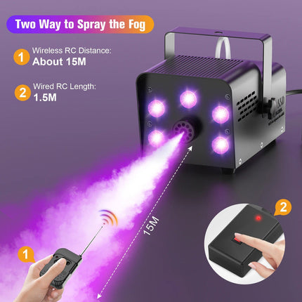 500W Colour-Changing LED Fog Machine with Remote Control for Parties & Stage Effects