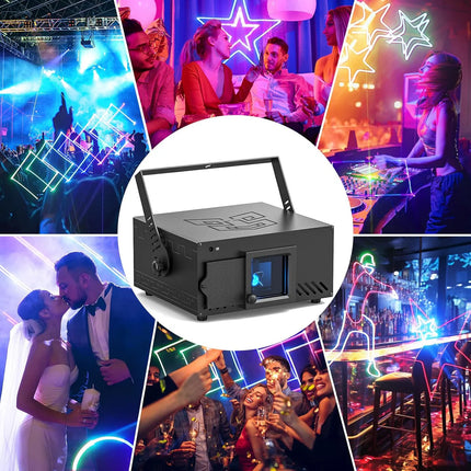 Professional RGB Laser Projector Light with Music Sync, DMX Programming & Motion Effects
