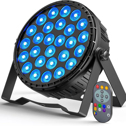 RGBW 216W LED Stage Wash Light with 27x8W Beads, DMX512 8 Channel, Remote Control for DJ Events