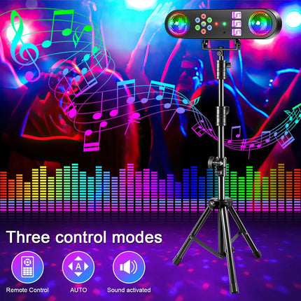 All-in-One RGB Music Reactive Party Light System with Stand, Strobe & UV Effects