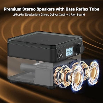 Rechargeable CD Music System with Bluetooth, FM Tuner & USB Playback – Portable Audio Player
