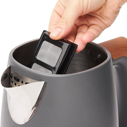 1.2L Electric Kettle with 304 Stainless Steel Interior & Transparent Water Level Indicator