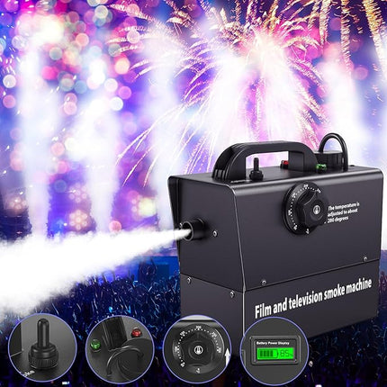 Wireless 400W Battery Powered Smoke Machine with Remote for Shoots, Stage & Outdoor Use