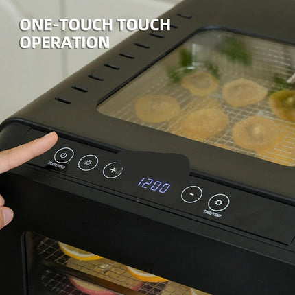 Portable 6-Tier Food Dehydrator for Fruits, Vegetables, Meat, and Herbs with Adjustable Timer