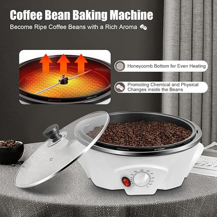 Home Coffee Roasting & Food Drying Machine with Auto Drum | 1200W Power