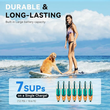 Portable Smart Electric Pump 20PSI Dual Action for Paddle Boards, Air Mattresses & Outdoor Inflatables