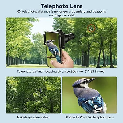 Dual-Purpose Smartphone Zoom & Close-Up Camera Lens Attachment