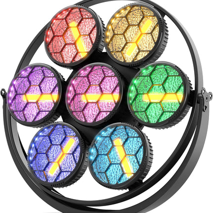 Retro RGB+COB 250W Stage Par Light with DMX & Sound-Activated Uplighting for Events
