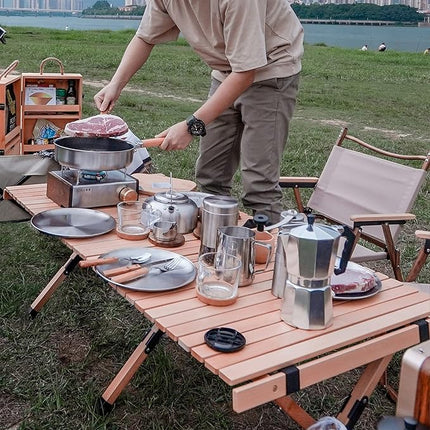 Lightweight Foldable Outdoor Table with Adjustable Height for Camping, Picnic & Travel