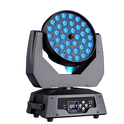 Professional RGBW Moving Head Wash Light 230W with Motorized Zoom, 36×8W LEDs & DMX Lighting System