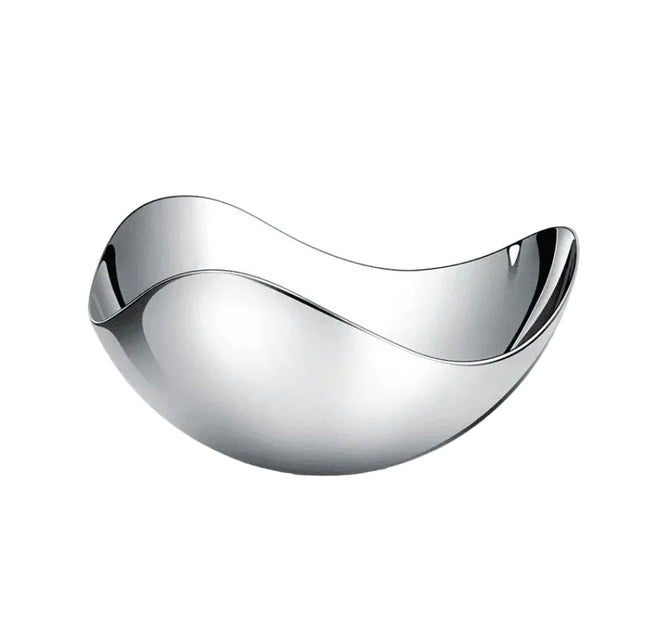 Stainless Steel Petal-Shaped Fruit Plate Large Mirror Finish Serving Bowl