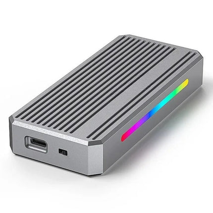 USB4 Type-C NVMe M.2 SSD Enclosure for 2230/2242/2260/2280 Drives – Aluminum External SSD Case with Cooling Fan & RGB