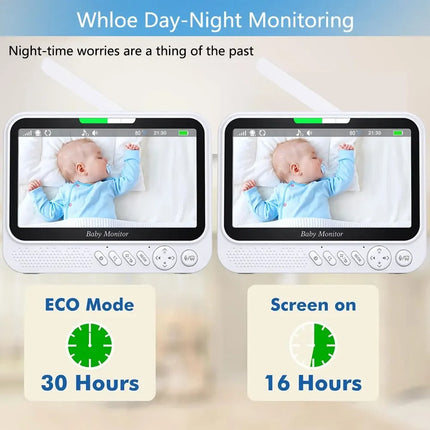 Smart Video Monitor 720P HD 7 Inch Screen WiFi App Control Night Vision Two Way Audio